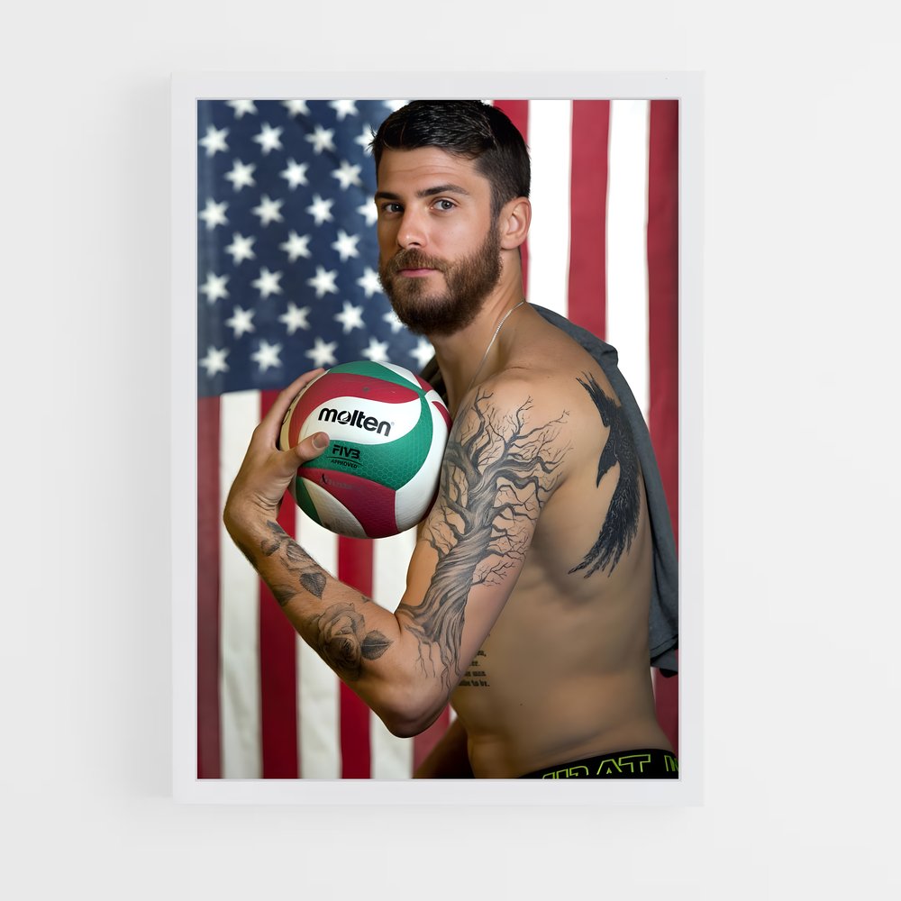 Poster Matt anderson drapeau – affiche Volleyball (vue 3)